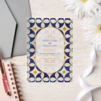 Mariage Motif vintage bleu et jaune portugais