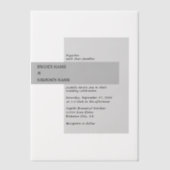 Invitations En Vélin Mariage noir et blanc moderne (Recto)