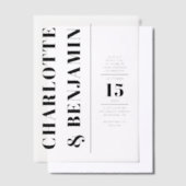 Invitations En Vélin Mariage noir gras vertical moderne (Compenser)