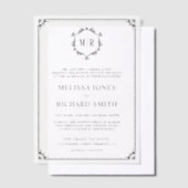 Invitations En Vélin Mariage noir monogramme minimum (Compenser)