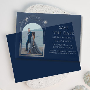 Invitations En Vélin Mariage photo Celestial Chic Blue Silver
