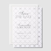 Invitations En Vélin Mariage Photo de Bordure de Script Élégant (Décalage (Invitation))