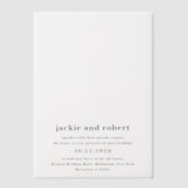 Invitations En Vélin Mariage photo moderne minimal (Recto)