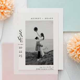 Invitations En Vélin Mariage Photo Noir et Blanc Moderne et Élégant
