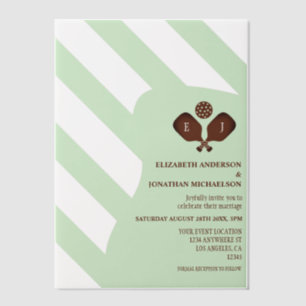 Invitations En Vélin Mariage Rayures Préparatoires de Pickleball