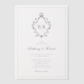 Invitations En Vélin Mariage Rococo Vintage Monogramme (Recto)