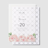 Invitations En Vélin Mariage Rose vintage (Décalage (Invitation))