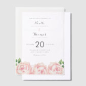 Invitations En Vélin Mariage Rose vintage (Compenser)