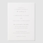 Invitations En Vélin Mariage simple Cameron (Recto)