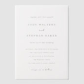 Invitations En Vélin Mariage Simple Élégant (Recto)