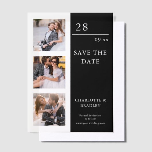 Invitations En Vélin Mariage Simple Enregistrer La Photo Date (Compenser)