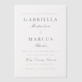 Invitations En Vélin Mariage simple et élégant (Recto)