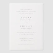 Invitations En Vélin Mariage simple et élégant de Vivian (Recto)