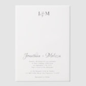 Invitations En Vélin Mariage simple et élégant monogramme et superposit (Recto)