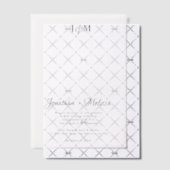 Invitations En Vélin Mariage simple et élégant monogramme et superposit (Décalage (Invitation))