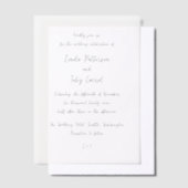 Invitations En Vélin Mariage Simple Manuscrit Moderne (Compenser)