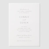 Invitations En Vélin Mariage Simple Moderne (Recto)