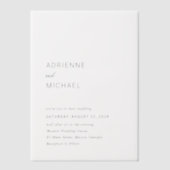 Invitations En Vélin Mariage Simple Moderne (Recto)