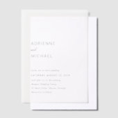 Invitations En Vélin Mariage Simple Moderne (Compenser)