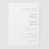 Invitations En Vélin Mariage Simple Moderne (Recto)