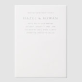 Invitations En Vélin Mariage Simple Moderne (Recto)