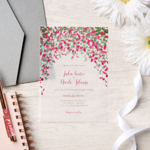Invitations En Vélin Mariage sous la forêt tropicale de bougainvillée r