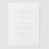 Invitations En Vélin Mariage Traditionnel Classique (Recto)