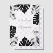Invitations En Vélin Mariage Tropical Monstera Noir (Décalage (Invitation))