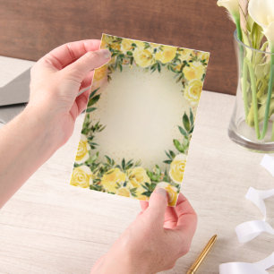 Invitations En Vélin Mariage Vellum Vert Floral Jaune Paillettes Dorées