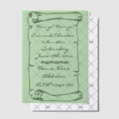 Invitations En Vélin Mariage Vert Défilement Médiéval Économiser Date I (Décalage (Invitation))