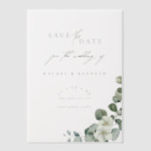 Invitations En Vélin Mariage vert Eucalyptus chic Enregistrer la date (Recto)