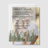 Invitations En Vélin Mariage Vert Forêt Bois Rustique (Décalage (Couple))