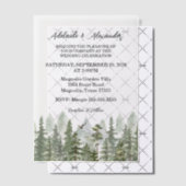 Invitations En Vélin Mariage Vert Forêt Bois Rustique (Décalage (Invitation))