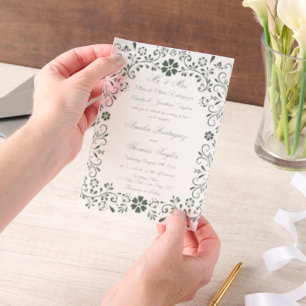 Invitations En Vélin Mariage vert Talavera mexicain 