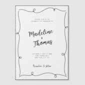 Invitations En Vélin Mariage Whimsical de script mignon tiré à la main (Recto)