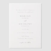 Invitations En Vélin Mariah Minimal Mariage élégant (Recto)