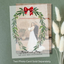 Mariés et Joyeux Monsieur et Madame Carte de Noël