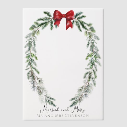 Invitations En Vélin Married and Merry Mr and Mrs Christmas Card (Recto)