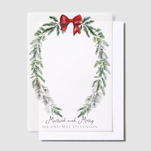 Invitations En Vélin Married and Merry Mr and Mrs Christmas Card (Compenser)