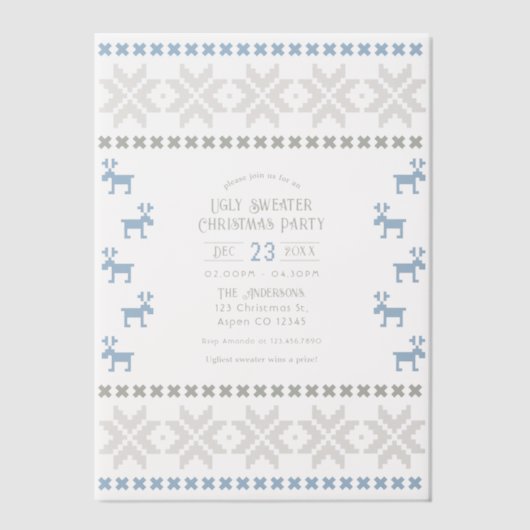 Invitations En Vélin Matin d'hiver Douleur moche fête de Noël (Recto)