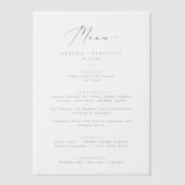 Invitations En Vélin Menu Mariage Delicic Black Calligraphy Vellum (Recto)