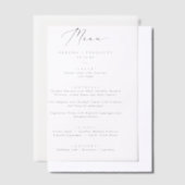 Invitations En Vélin Menu Mariage Delicic Black Calligraphy Vellum (Compenser)