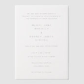 Invitations En Vélin Meryl Elegant Mariage moderne (Recto)