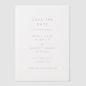 Invitations En Vélin Meryl Elegant Mariage moderne Enregistrer la date (Recto)