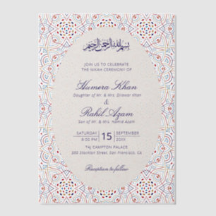 Invitations En Vélin Mihrab artistique mariage islamique persan