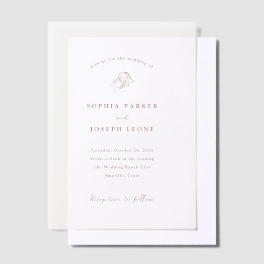 Invitations En Vélin Mini-fer à cheval | Mariage Brown rustique (Compenser)