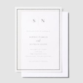 Invitations En Vélin Minimal et chic | Mariage frontalier noir Monogram (Compenser)