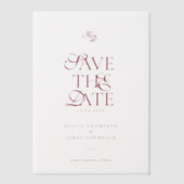 Invitations En Vélin Minimal Monogram Deep Burgundy Script Wedding (Recto)