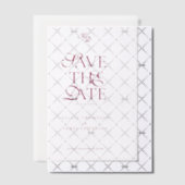 Invitations En Vélin Minimal Monogram Deep Burgundy Script Wedding (Décalage (Invitation))