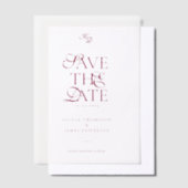 Invitations En Vélin Minimal Monogram Deep Burgundy Script Wedding (Compenser)